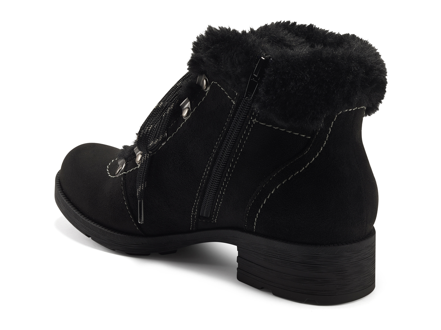 Earth Rada Women's Leather Faux Fur Lined Lace-Up Booties